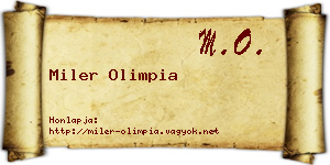 Miler Olimpia névjegykártya